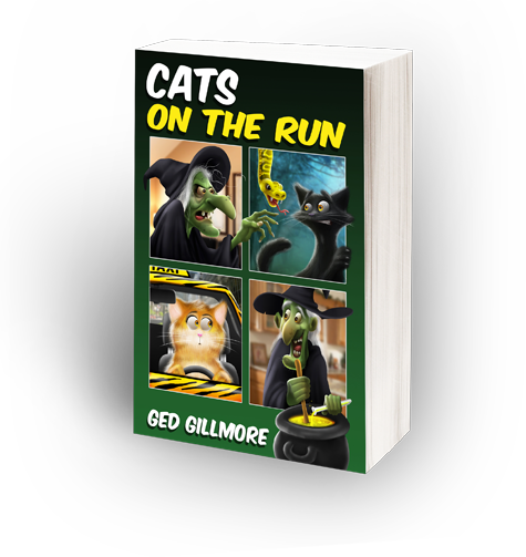 Cover of Cats On The Run the hilarious chapter book for children and a great gift idea for cat lovers